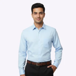 Van Heusen Men Blue CVC Shirt