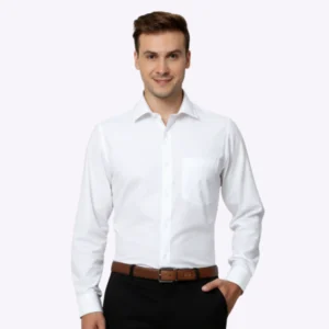 Van Heusen Men Cotton White Shirt