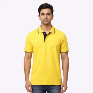 Highline Polo T-shirt Yellow with Black company polo shirts with logo